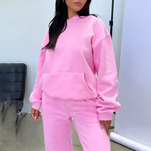 Survêtements surdimensionnés 2 pièces pour femmes Survêtement haute qualité avec logo personnalisé Vente en gros de sweat à capuche Survêtements baggy décontractés pour femmes - Product Image 3