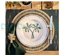 Ensemble de dessous-de-plat ronds en rotin, vente chaude 2025, accessoires de table à manger durables pour les bébés et les enfants, utilisation pour les fêtes, artisanat DHT
