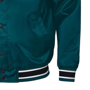 Blousons d'aviateur de haute qualité pour hommes fabrication de vestes universitaires en satin pour hommes avec broderie et appliques personnalisées et boutonnées - Product Image 6