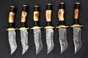 Couteau de chasse en acier Damas fait main, manche en bois naturel, acier au carbone fixe, usage industriel, camping, OEM - Product Image 5