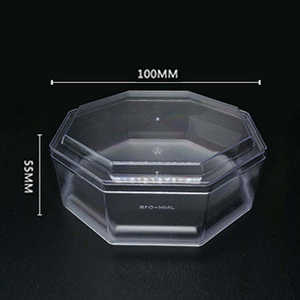 Wholesale Recyclable 360ml 12oz PS Plastic Transparent Octagon Food Storage <b>Box</b> for <b>Cookie</b> and Snack Packaging - Product Image 2