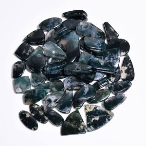 100% Natural Green Moss Agate Pair Proveedor de piedras preciosas sueltas India Precio al por mayor Cabochon de alta calidad Fabricación de joyas de piedras preciosas - Product Image 2