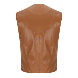 Chaleco de Cuero Formal para Hombre, Transpirable, de Alta Calidad, Cierre de un Solo Botón, Cuello en V, Verano, Servicio OEM, Pedidos al por Mayor, Hecho a Mano - Product Image 3