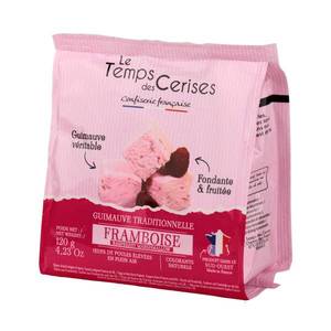 Bonbons à la Framboise et à la Guimauve 120g (4.23 oz) - Le Temps des Cerises - Confiserie Française - Certifié IFS - Bonbons Moelleux Gourmands - Product Image 1