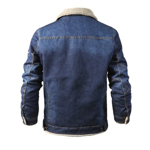 Chaqueta vaquera de lana para hombre, chaqueta vaquera cálida informal de invierno 2025, ropa de calle sólida de algodón vaquero - Product Image 4