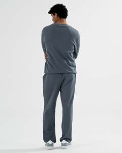 Conjunto Deportivo de 2 Piezas para Hombre, Invierno, Grueso, Moderno, Color Sólido, Sudadera con Cuello Redondo, Pantalones Jogger, Corte Holgado, Estilo Urbano Moderno - Product Image 5