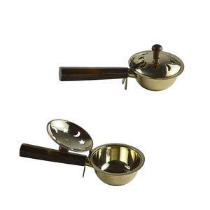 Wood Handle <b>Incense</b> <b>Burner</b> Polished Finishing Design Brass Metal <b>Incense</b> <b>Holder</b> Best for Home Decorative Design - Product Image 6