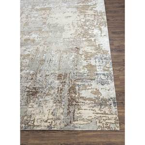 Tapis Kavi gris et noir noué à la main en laine et soie de bambou, design abstrait moderne, tapis 3D pour adolescents, motif rectangulaire pour couloir - Modèle - Product Image 4