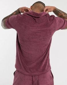 2025ชุดกีฬาผ้ากำมะหยี่สำหรับผู้ชาย, ชุดเสื้อผ้าแขนสั้นและกางเกงขาสั้นชุดสูทสไตล์เรียบ - Product Image 2