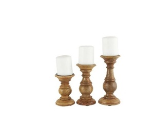 Rustic Wood <b>Candle</b> Stand <b>Set</b> Wedding Decoration with Metal Holder Perfect Home or <b>Gift</b> - Product Image 1