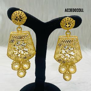 Gold-Plated Long Bridal Necklace Set with Fashionable Flower Pattern Online Design Box Chain <b>for</b> Party Brass Jewelry <b>for</b> Gift - Product Image 2