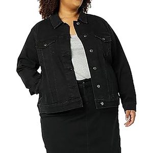 Vente en gros de vêtements fabricant de vestes en jean personnalisé unisexe basique couleur unie patchwork femmes jean veste en jean véritable - Product Image 3