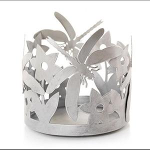 Support votif rond en métal blanc, métal doré transparent, décoration de vacances, décor de mariage fait à la main - Product Image 3