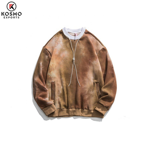 สเวตเชิ้ตแขนยาวมัดย้อมสำหรับผู้ชายดีไซน์โอเวอร์ไซส์สำหรับฤดูหนาวโลโก้ที่กำหนดเอง - Product Image 3