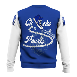 Sweat-shirt à col rond bleu pour femmes, brodé, de la sororité grecque Zeta Phi Beta, 1920 - Product Image 2