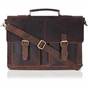 Sacs de bureau en cuir véritable personnalisés pour hommes Sac en cuir fait à la main Sac avec logo personnalisé - Product Image 1