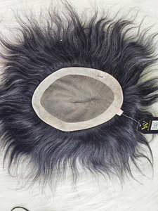 Parche de pelo Remy con Base de seda para hombre, ajuste cómodo y transpirable, tupé de pelo indio de aspecto Natural, diseño izquierdo de densidad 100% - Product Image 5