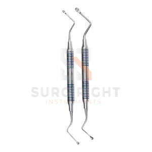 Lucas Curette Curetas de hueso dental Juego dentado de 2 instrumentos quirúrgicos de SurgiRight Instruments - Product Image 3