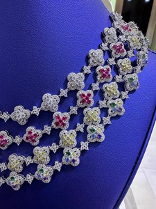 Venta caliente VVS Moissanite diamante 925 plata esterlina Iced Out Hip Hop Color piedra collar cadena lujo moda Bling joyería - Product Image 2