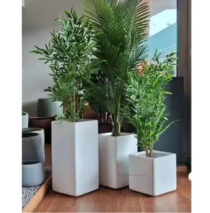 Maceta rectangular de fibra de vidrio FRP para espacios interiores y exteriores para flores artificiales y decoración del jardín del hogar - Product Image 1