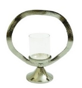 Bougeoir en aluminium au design créatif, plaqué argent, ustensiles de table décoratifs faits à la main, classiques et élégants, en métal. - Product Image 1