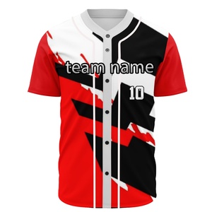 Maillot de baseball à manches courtes pour équipe de softball, respirant, antibactérien, séchage rapide, sublimé, pour adultes unisexes - Product Image 1