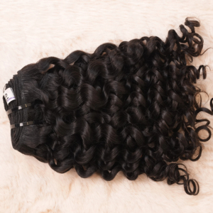 Exclusivo negro Natural profundo rizado indio Remy Raw Hair Machine Weft Hair Extension 100% Virgin Deep Curl ondulado extensiones humanas - Product Image 1