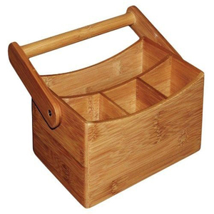 Couverts de rangement en bois pour intérieur et extérieur Condiments Couverts et ustensiles Caddy Organisateur de cuisine Caddy en bois pour le stockage - Product Image 2