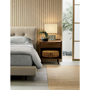 Mesita de noche moderna de madera maciza de mediados de siglo para muebles de sala de estar - Product Image 6