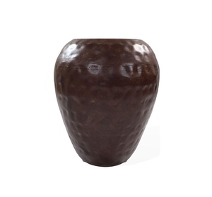 Vases à fleurs en fer métalliques antiques traditionnels avec des motifs floraux luxueux finis et ornés pour un style de maison haut de gamme - Product Image 2