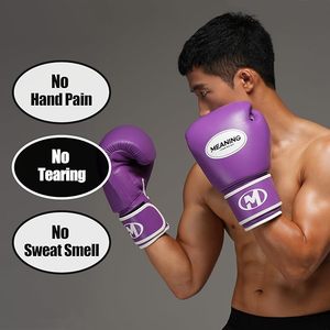 Guantes de Boxeo Muay Thai de Alta Calidad con Logotipo Personalizado, Guantes de Boxeo Profesionales de Piel Sintética para Entrenamiento de MMA - Product Image 3