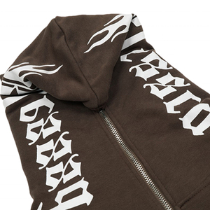OEM Full Face Zip Hoodie for Custom Puff Printing 100% algodón otoño al por mayor bajo mínimo de gran tamaño 3D Logo - Product Image 4