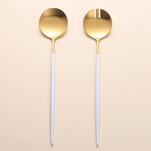 Metal <b>Salad</b> Fork and Spoon Serving Set with Logo Customization For Restaurant Hotel Wedding Usage - Product Image 4
