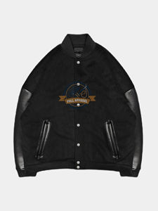 Venta al por mayor de la calle de los hombres de invierno a prueba de viento transpirable de lana Letterman chaqueta de cuello alto cuello redondo Zip Cuff colores personalizados - Product Image 2