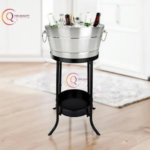 High Quality Stainless Steel <b>Ice</b> <b>Bucket</b> with Shiny Polish Finish Barware Side Handle Supplies for Parties - Product Image 1