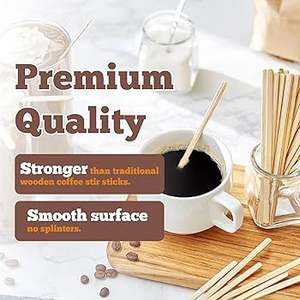 High-Quality Bamboo Stirrers - Custom Eco-Friendly Flat Drink <b>Sticks</b> - Product Image 1