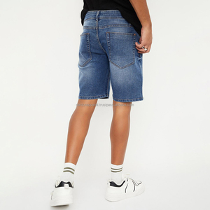 Nardon กางเกงขาสั้นผ้ายีนส์ลำลองสำหรับผู้ชายใส่ในฤดูร้อนกางเกงขาสั้นผ้ายีนส์ซักสีพื้นโลโก้แบบออกแบบได้ตามต้องการ - Product Image 2