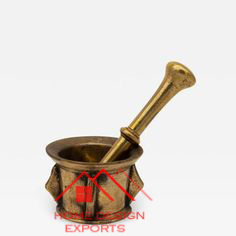 Mortier et pastel en métal en laiton de dernière conception en argent fini pour le meulage d'épices Accessoires de cuisine Cuisine de haute qualité - Product Image 2