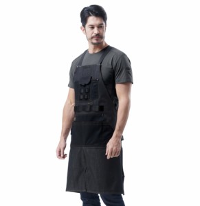 [TBUC] Tablier en denim ignifuge de marque coréenne TBS-9001, tissu en coton, protection contre la chaleur, multi-poches, rangement utilitaire, réglable - Product Image 1