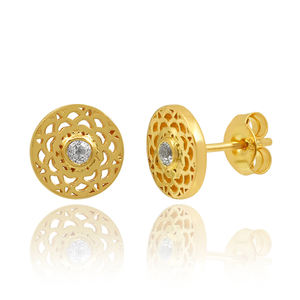 ต่างหูแบบมินิมอลคลาสสิกสำหรับ925ชุบทองต่างหูแกนหิน CZ สีเงินสเตอร์ลิงสำหรับเครื่องประดับของขวัญครบรอบแต่งงาน - Product Image 6