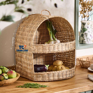 Panier en rotin pour le stockage des pommes de terre Organisateur naturel fait à la main pour la cuisine ferme et les étals de marché fabriqué au Vietnam - Product Image 1