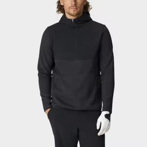 Haute qualité hommes athlétique Golf à capuche léger imperméable 1/4 quart fermeture éclair col hiver poids lourd Anti-rides sport - Product Image 1