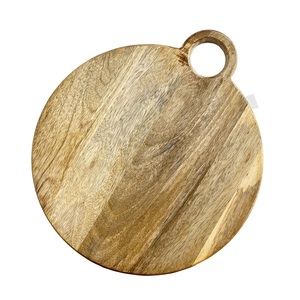 Tabla de cortar redonda con mango integrado, superficie gruesa y lisa, perfecta para cortar, servir queso y realzar la decoración de la cocina. - Product Image 2