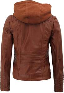 Veste en cuir d'agneau véritable de haute qualité avec capuche fabriquée au Pakistan - Product Image 6
