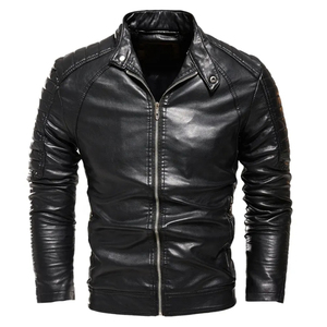 Chaqueta de Motociclista de Cuero Auténtico Unisex, Sin Cuello, para Invierno, Ajustada, Ecológica, Resistente al Viento, Diseño de Moda, Abrigo Cálido, Venta al por Mayor - Product Image 6