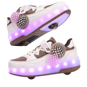 Meilleures ventes de chaussures à roulettes 2 en 1 avec éclairage LED, chaussures à roulettes à 2 roues - Product Image 3
