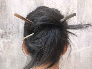 Polished Finish Buffalo Horn <b>Hair</b> <b>Pins</b> for Women's Ox Horn <b>Hair</b> Styling Stick Natural Accessory - Product Image 4
