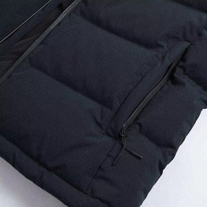 Vestes matelassées écologiques pour hommes, style streetwear, pour l'hiver, col montant, coupe-vent, imperméables, à capuche, personnalisables, devant haut de gamme - Product Image 3