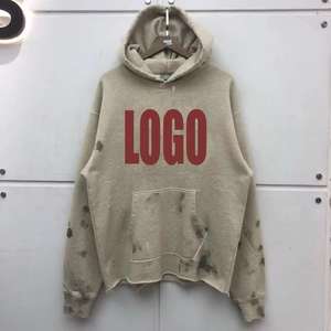 Ensemble de survêtement unisexe en molleton épais avec logo Distress Patch, effet délavé à l'acide, deux pièces, sweat-shirt à fermeture éclair et pantalon de survêtement - Product Image 2