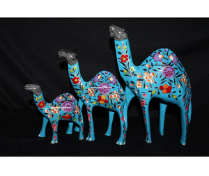 Escultura de mesa de camello hecha a mano intrincada decoración artesanal pintada a mano para el hogar para estante o fines de regalo - Product Image 4